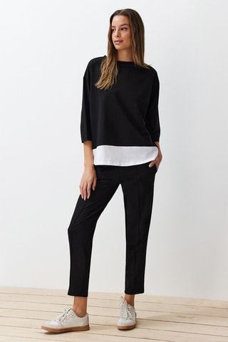 Blusa relaxed e calças relaxed - Preto