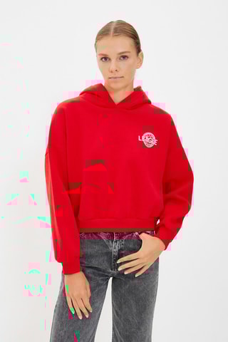 Sweat com capuz - Vermelho