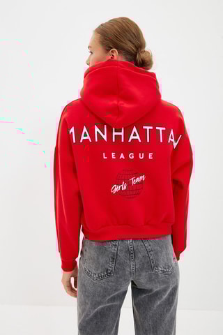 Sweat com capuz - Vermelho