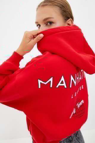Sweat com capuz - Vermelho