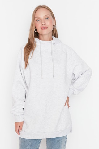 Sweat com capuz Cinzento