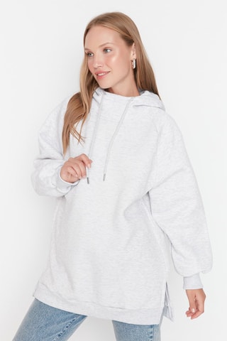 Sweat com capuz Cinzento