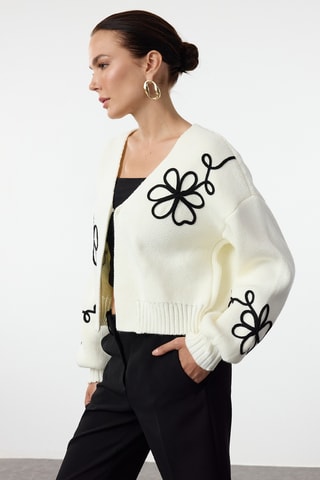 Casaco de malha oversize - Cru
