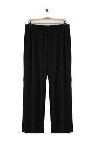 Calças direitas de cintura subida - Preto