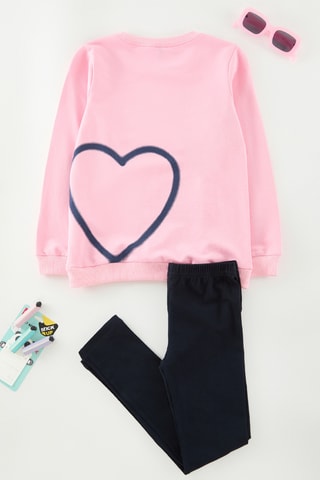 Sweat e calças - Rosa e azul-marinho