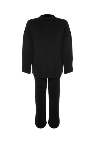 Camisola e calças relaxed - Preto