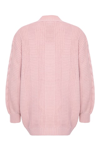 Casaco de malha relaxed - Rosa