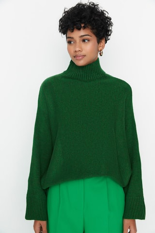 Camisola oversize - Verde-escuro