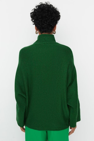 Camisola oversize - Verde-escuro