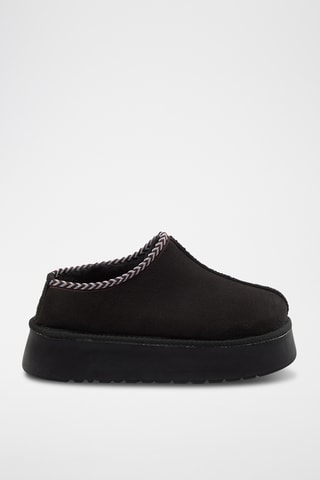 Socas com plataforma em nobuck - Preto