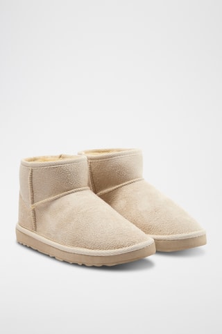 Botins forrados em nobuck - Bege