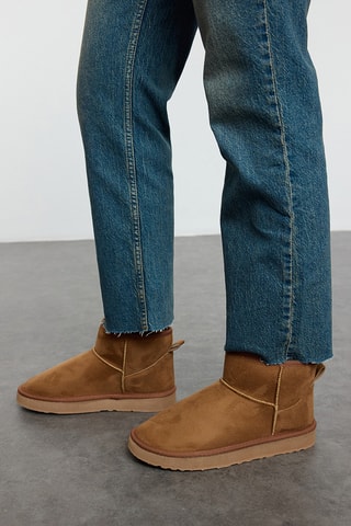 Botins forrados em nobuck - Castanho