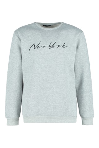Sweat regular - Cinzento-claro mesclado