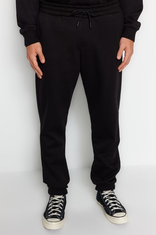 Sweat regular com capuz e calças de treino - Preto