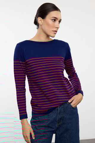 Camisola regular - Azul-marinho