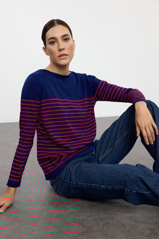 Camisola regular - Azul-marinho