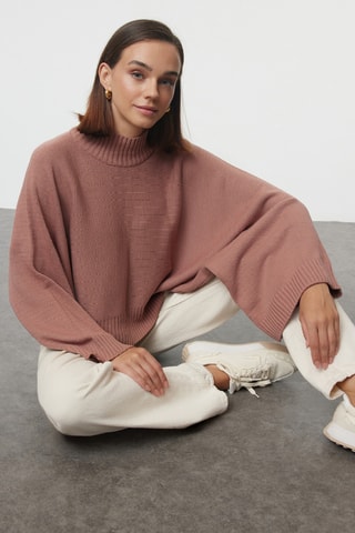 Camisola oversize - Rosa-velho