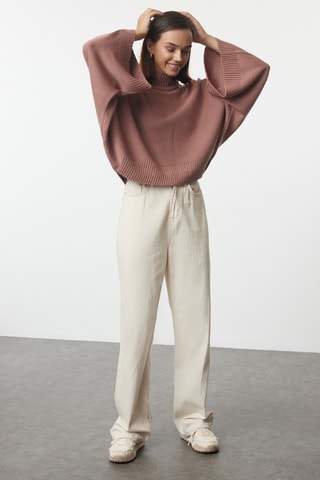 Camisola oversize - Rosa-velho