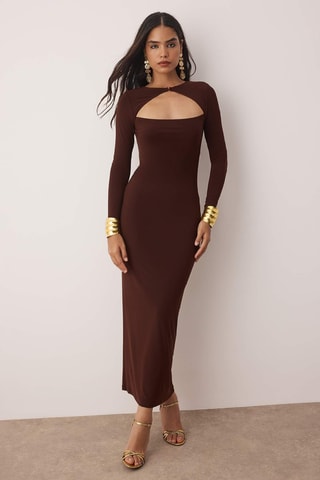 Vestido comprido - Castanho