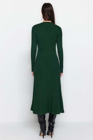 Vestido-camisola slim - Verde-esmeralda