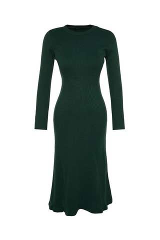 Vestido-camisola slim - Verde-esmeralda
