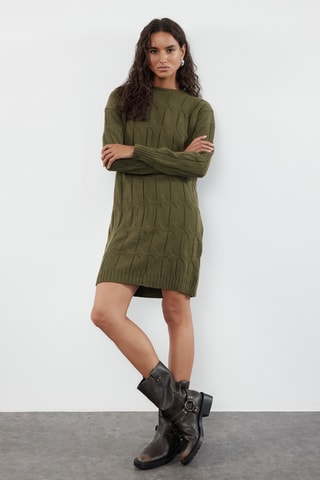 Vestido-camisola oversize - Caqui