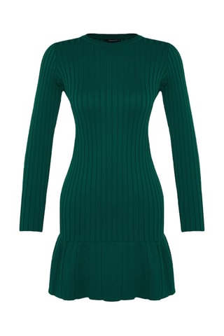 Vestido-camisola slim - Verde-esmeralda