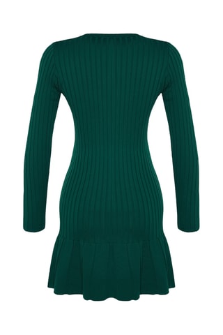 Vestido-camisola slim - Verde-esmeralda