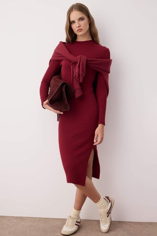 Vestido justo - Bordô