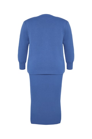 Casaco de malha e vestido midi - Índigo