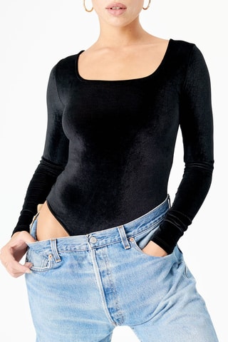 Body em veludo Catbodiz - Preto