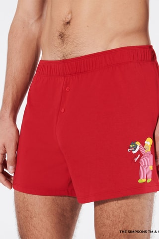 2 boxers Homer Simpson Os Simpson Homerayiz - Vermelho - Undiz