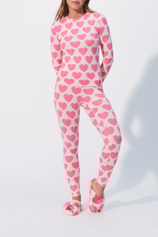 Leggings cintura alta Mouniz - Cru e rosa