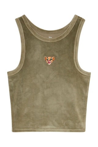 Crop top em veludo Nala Rei Leão Disney Nalaliz - Caqui