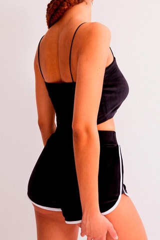 Crop Top em veludo Velvetbabiz Preto