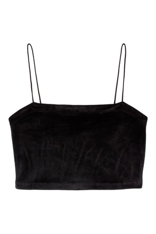 Crop Top em veludo Velvetbabiz Preto