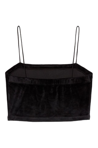 Crop Top em veludo Velvetbabiz Preto