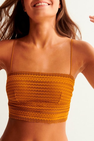 Kanten Crop Top Agatiz Bruin