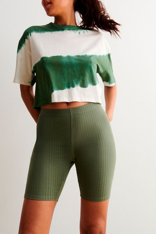 T-shirt curta dip and dye Deepiz Cru e verde mesclado