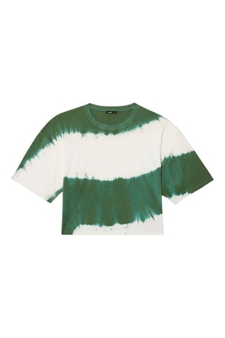 T-shirt curta dip and dye Deepiz Cru e verde mesclado