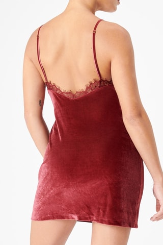 Babydoll em veludo Laceveliz Vermelho-escuro