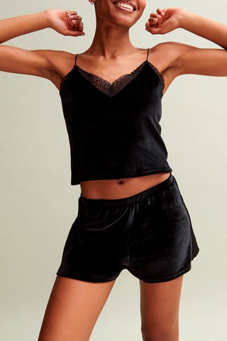 Camisola interior em veludo Crossveliz Preto