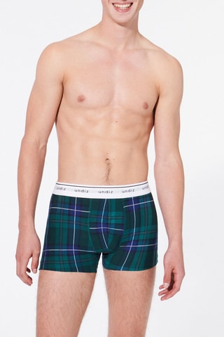 Boxers Boxeruniz Greencheckiz - verde-escuro e azul-escuro
