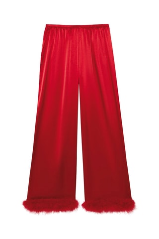 Calças de pijama em penas Eulaliz - Vermelho