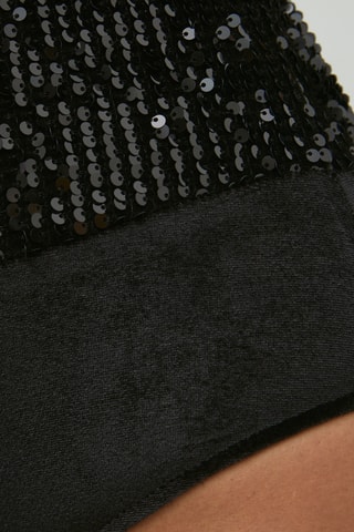 Body em veludo Squareglitiz Preto