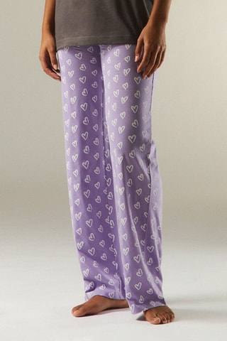 Calças direitas de pijama Nuagiz - Violeta