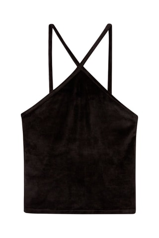 Crop top em veludo Siloufliz Preto