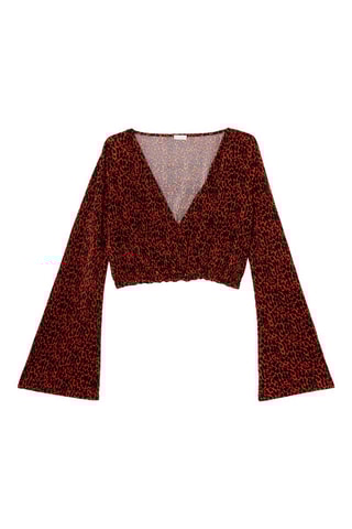 Crop top plissado Aoplitiz Laranja e preto