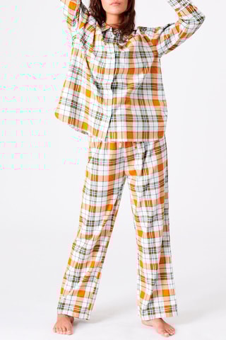 Camisa Checkchemiz - Branco e laranja