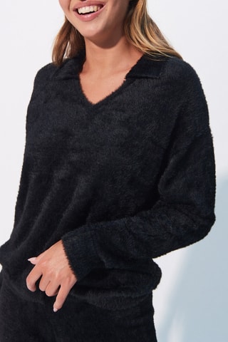 Camisola de pijama Fluffiliz - Preto